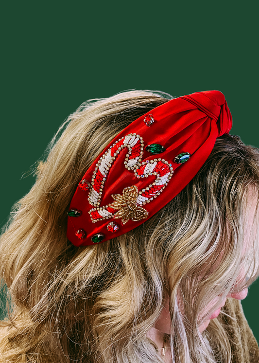 Candy Cane Sequin Red Headband