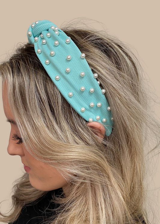 Teal Pearl Headband