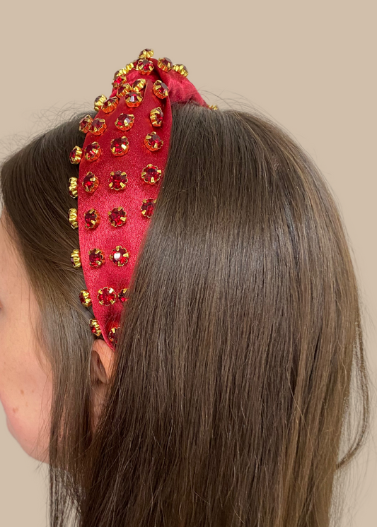 Maroon Rhinestone Headband