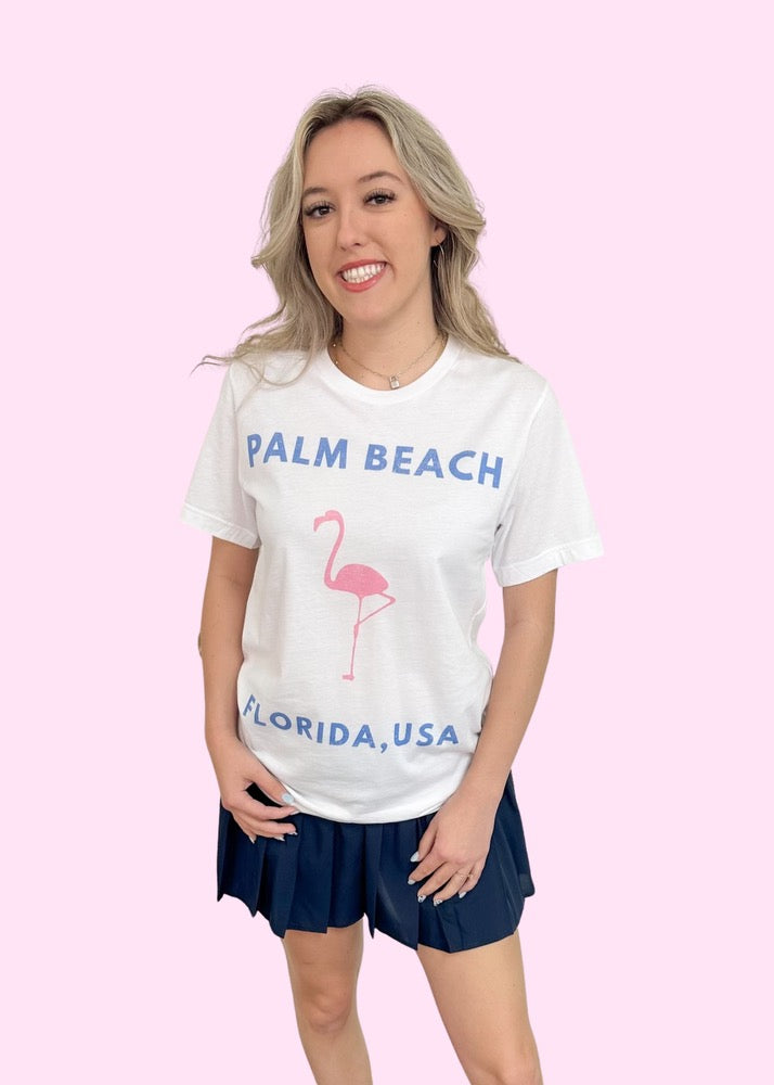 Palm Beach White Graphic Tee