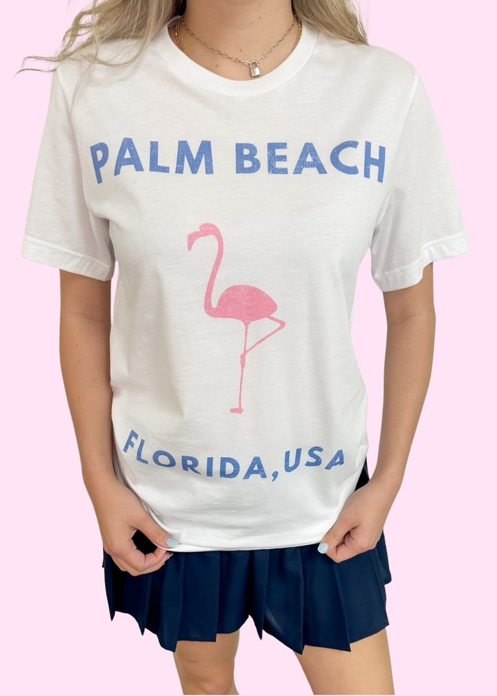 Palm Beach White Graphic Tee