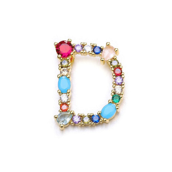 Colored Jewel Initial Necklace