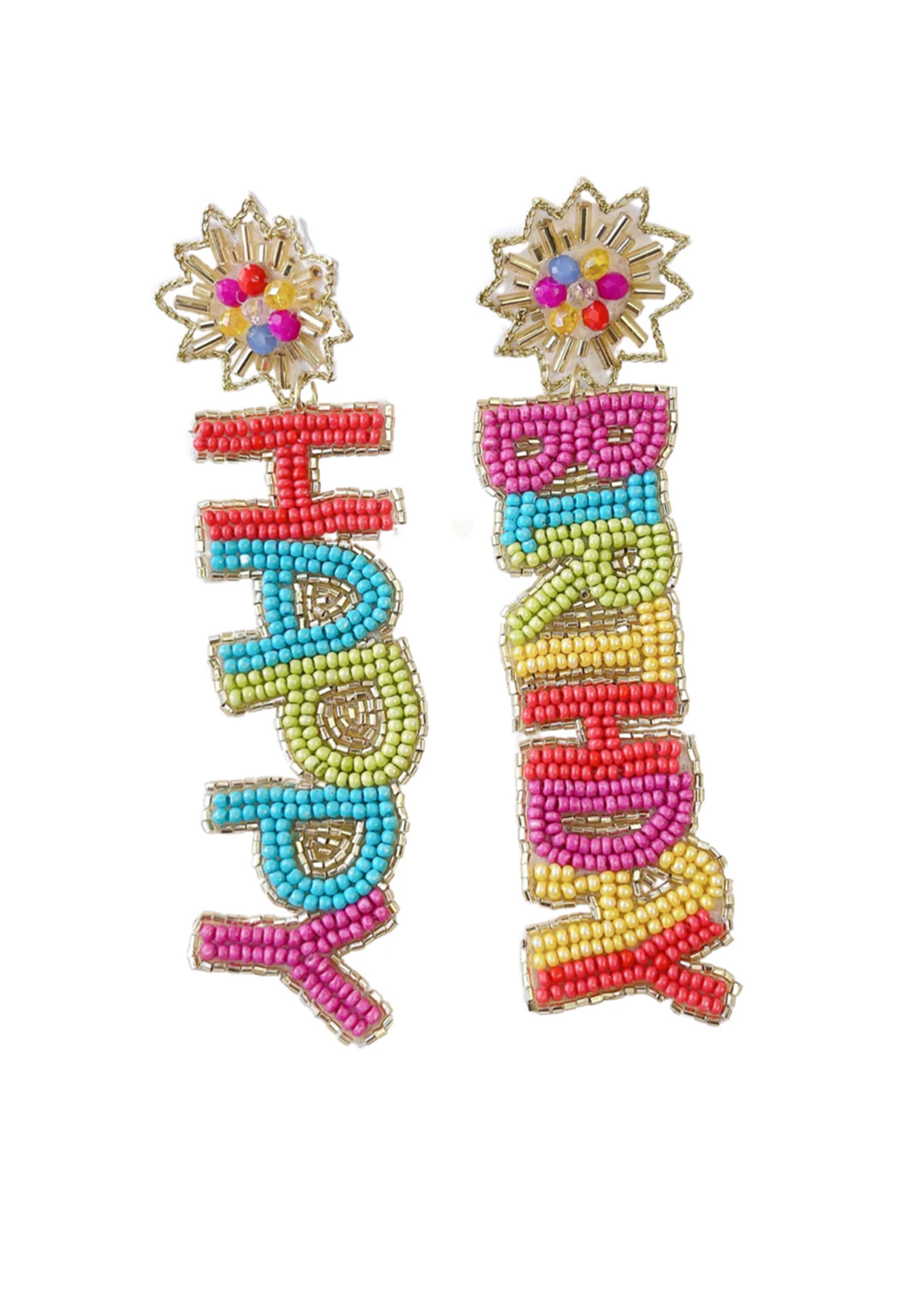 Happy Birthday Beaded Earrings