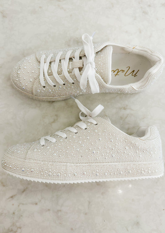 Bennett White Pearl Sneakers