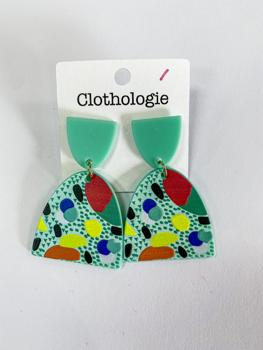 Teal Mosaic Earrings