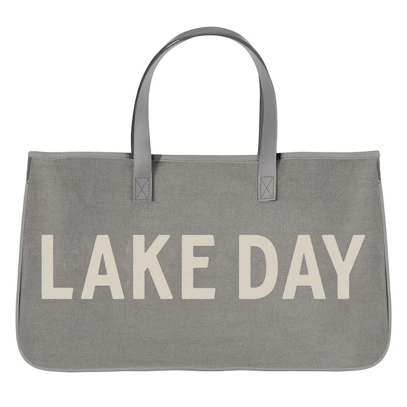 Lake Day Gray Canvas Tote